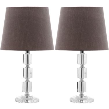 Erin Light Grey 16 Inch Crystal Cube Lamp Set of 2