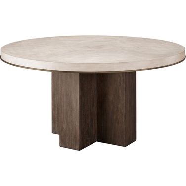 Erinn V X Universal Topanga Round Dining Table In Silver Fox and Otter