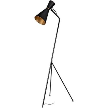 Eris Iii 58.3 Inch Black And Brass Metal Cone Shade Floor Lamp