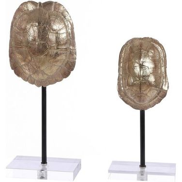 Eris Turtle Shell Table Decor Set of 2 in Gold