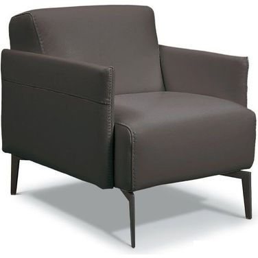 Eros Dark Grey Leather Accent Chair