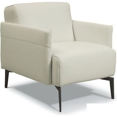 Eros Light Grey Leather Accent Chair
