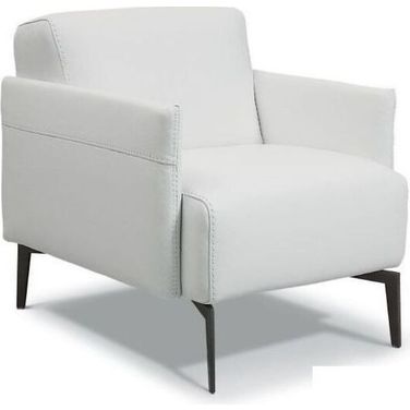 Eros Accent Chair In Leather White