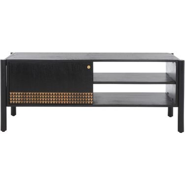 Errington 2 Shelf Media Stand in Black and Gold