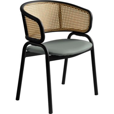 Ervilla Dining Chair In Grey Leather
