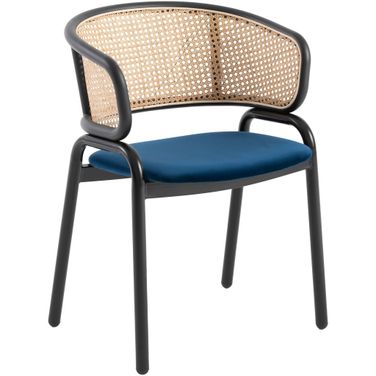 Ervilla Dining Chair In Navy Blue/Black