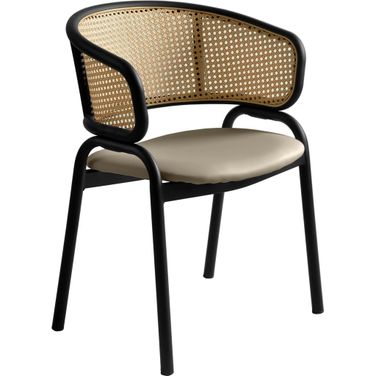 Ervilla Dining Chair In Taupe Leather