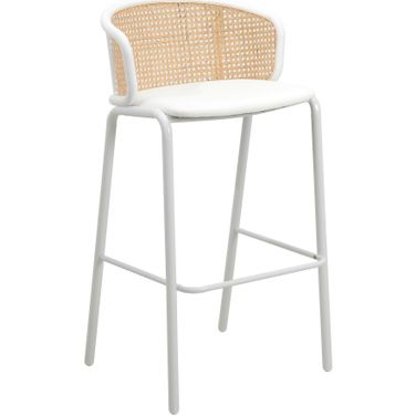 Ervilla Wicker Barstool In White