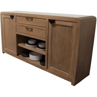 Escape Dining 72 Inch Buffet Server With Stone Top In Light Brown