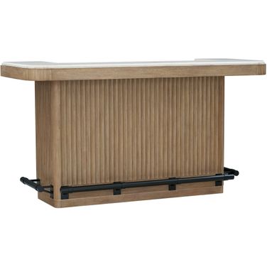 Escape Dining 78 Inch Bar with Stone Top In Glazed Natural Oak Vanilla Bean