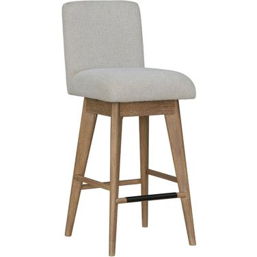 Escape Dining Upholstered Swivel Barstool In Glazed Natural Oak Mirage Mist