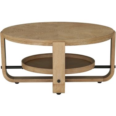 Escape Cocktail Table Round With Shelf In Light Brown