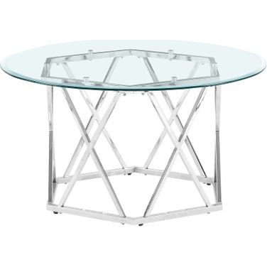 Escondido Glass Cocktail Table In Silver