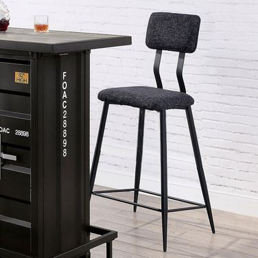 Esdargo Bar Height Chair Set of 2 In Black and Gray