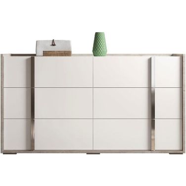 ESF Status Italy Treviso White Grey Double Dresser And Mirror