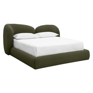 Esme King Platform Bed In Olive and Black