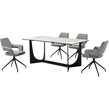 Esme Penny 5 Piece Dining Set In Gray