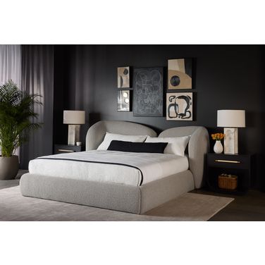 Esme Platform Bedroom Set In Cappuccino and Black