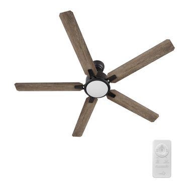 Espear 56 Inch 5-Blade Smart Ceiling Fan with LED Light and Remote In Walnut and Black