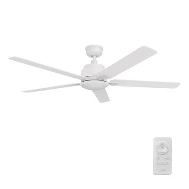 Espear 56 Inch 5-Blade Smart Ceiling Fan with LED Light and Remote In White