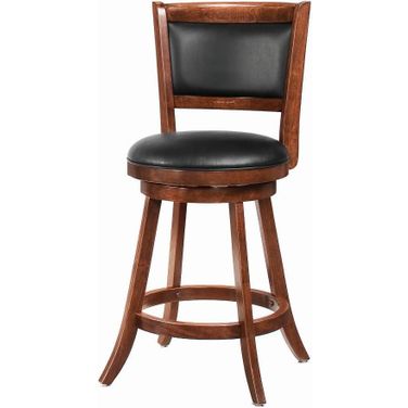 Broxton Upholstered Swivel Counter Height Stools Chestnut and Black Set of 2