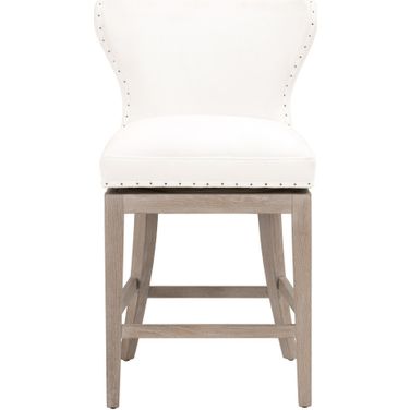 Essentials Milton Swivel Counter Stool Set of 2 In Peyton Pearl and Natural Gray