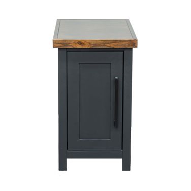 Essex 14 Inch Chairside Table In Black and Whiskey