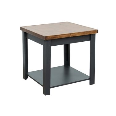 Essex 24 Inch Side Table In Black and Whiskey