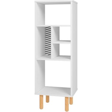 Essex 42.51 Bookcase With 5 Shelves In White And Zebra