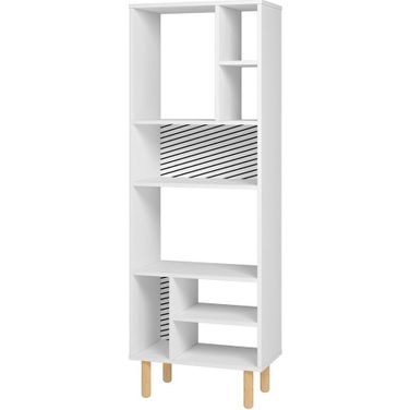 Essex 60.23 Decor Bookcase With 8 Shelves In White And Zebra