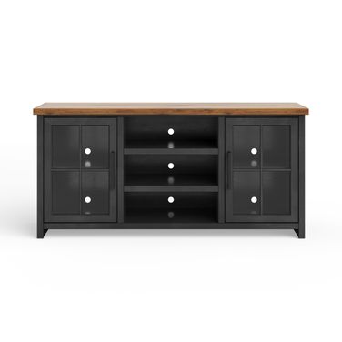 Essex 67 Inch TV Stand Console In Black and Whiskey