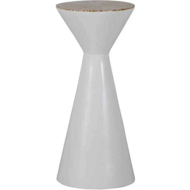 Essie Drinking Table In Natural Rattan and Painted White