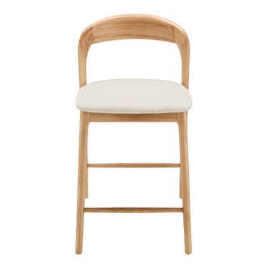Estelle Counter Stool In White and Natural
