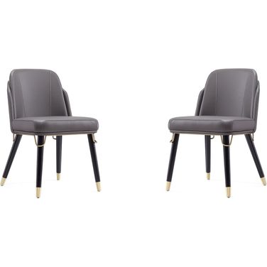 Estelle Dining Chair in Pebble and Black (Set of 2)