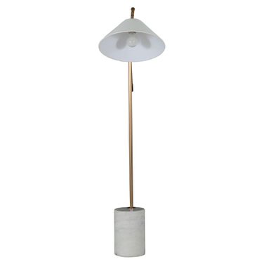 Estelle Floor Lamp In White and Brass