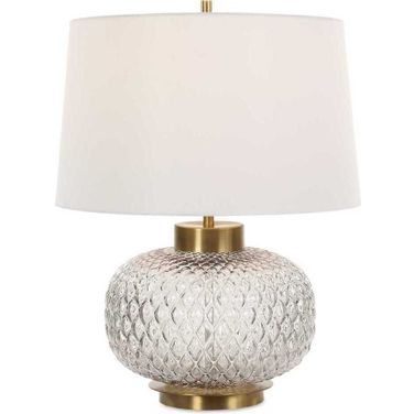 Estelle Glass Table Lamp In Gray