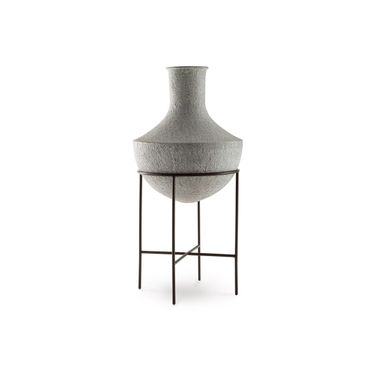 Estonbank 28 Inch Vase In Distressed Cream