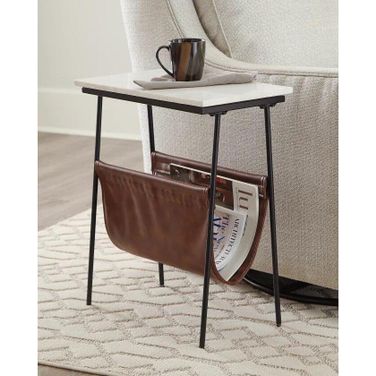 Etanbury Brown And Black Accent Table