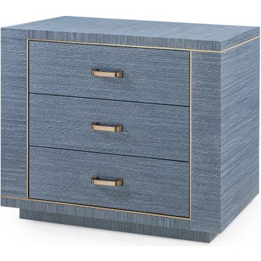 Ethan 3-Drawer End Table In Navy Blue