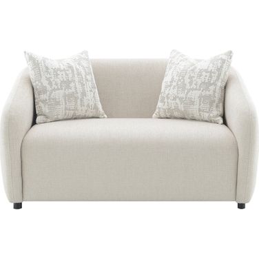 Etienne Loveseat with 2 Pillows In Beige Linen