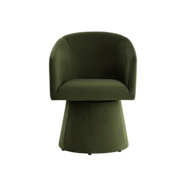 Etta Swivel Dining Armchair In Moss Green