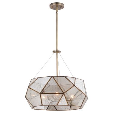 Euclid 20 Inch 3 Light Pendant In Aged Brass