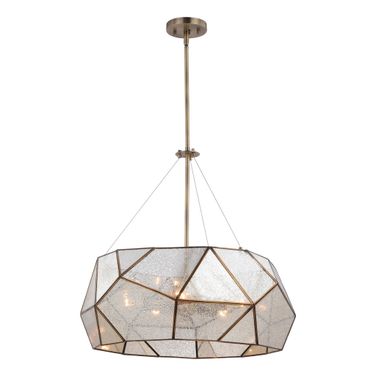Euclid 24 Inch 5 Light Pendant In Aged Brass