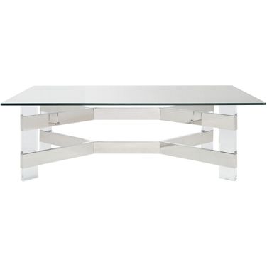 Eugene Acrylic Coffee Table In Silver And Clear