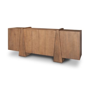 Eula Wood 4 Door Sideboard In Medium Brown