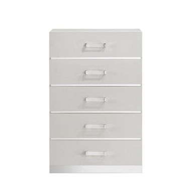 Europa 5 Drawer Chest In White
