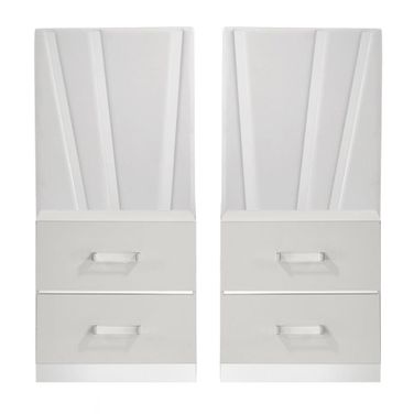 Europa Nightstand Back Panels Set of 2 In White