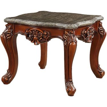 Eustoma Marble and Walnut End Table