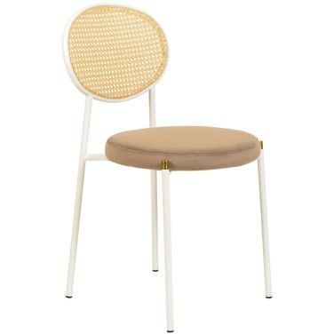 Euston Modern Dining Chair with White Frame In Brown