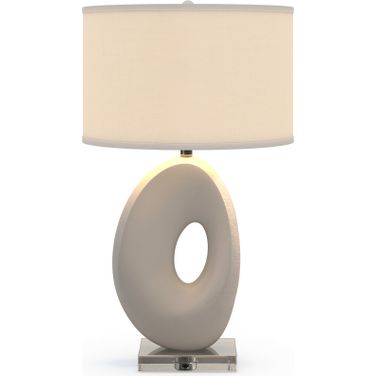 Eva 30 Inch Organic Resin Table Lamp In White